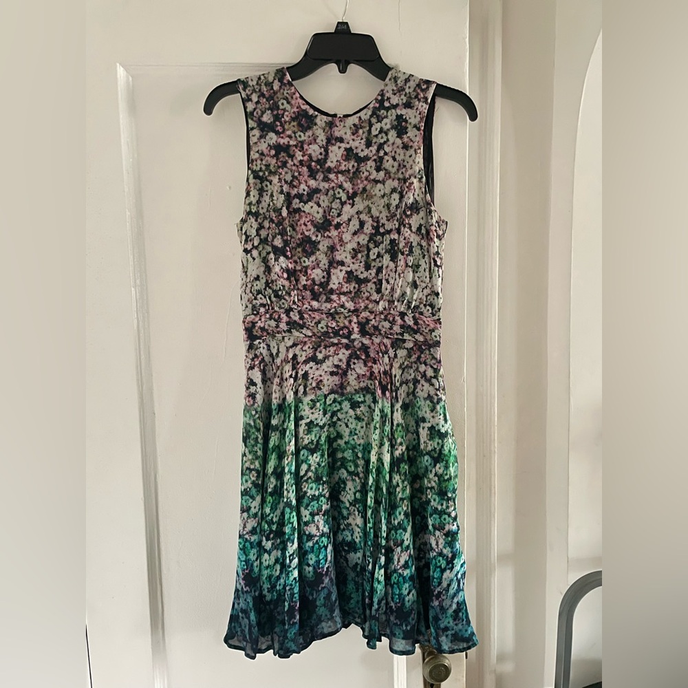 French Connection Ombré Floral Dress — Size 4 (Erdem-Inspired)